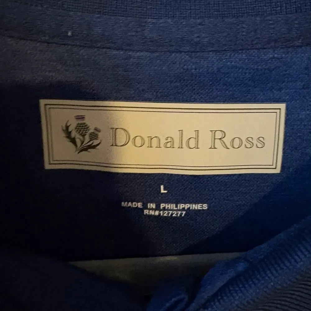 Donald Ross Long Sleeve Golf Polo Moselem Springs Golf Course Fleetwood PA Large